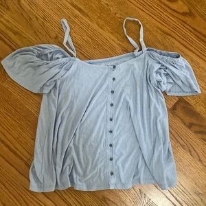 American eagle soft and sexy button down with shoulder cut outs. size small